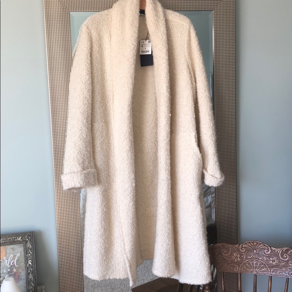 Zara Boucle mohair/wool blend jacket coat